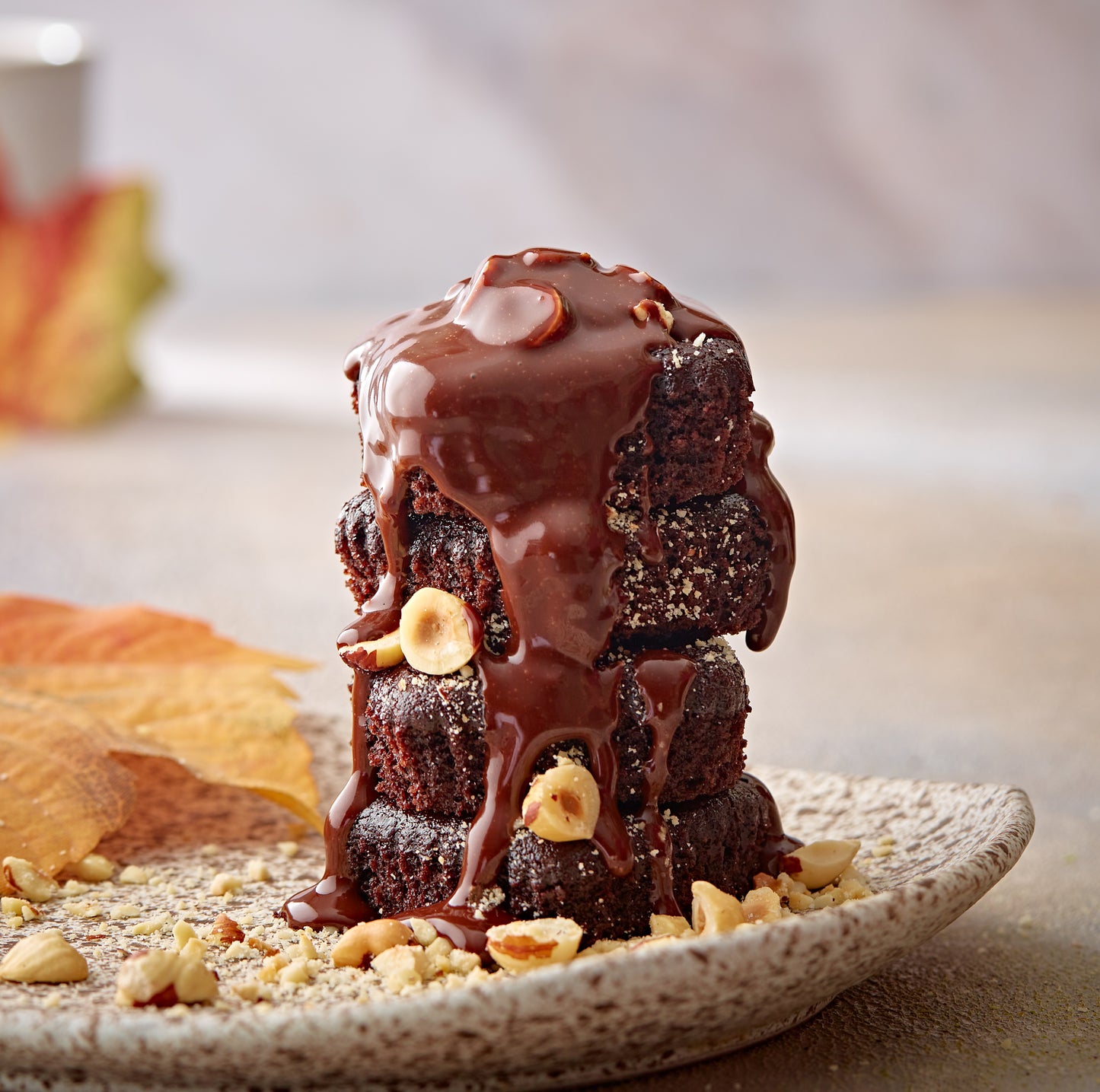 Keto Brownies with icing & nuts