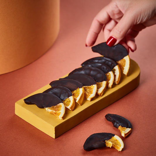 Chocolate Dipped Dried Oranges